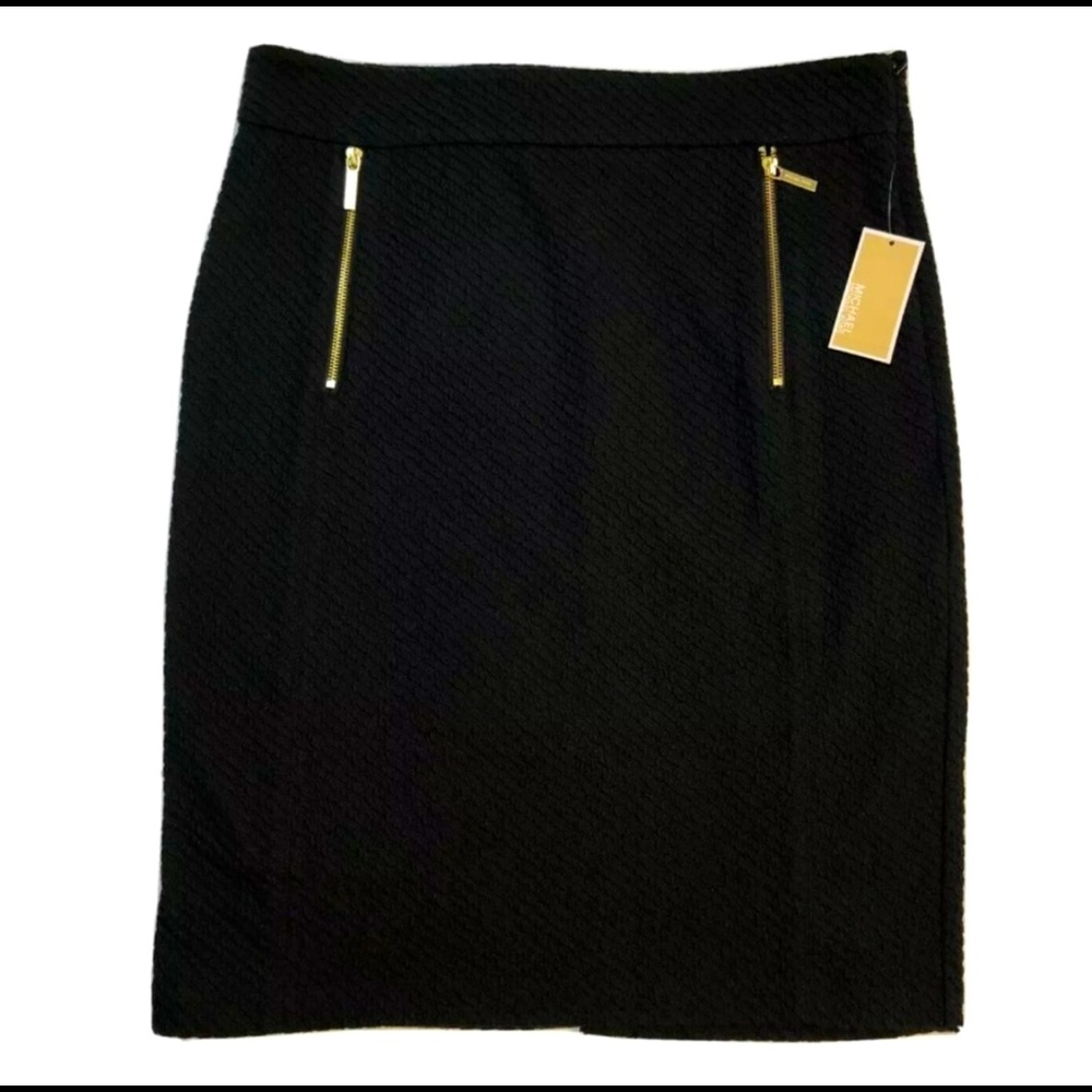NWT Michael Kors Textured Black Pencil Skirt